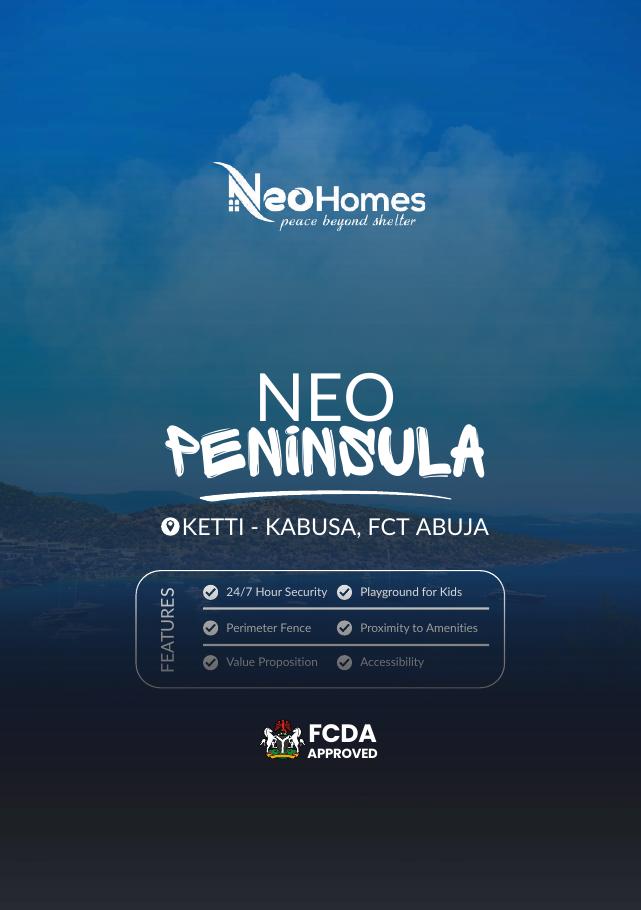 Neo Peninsula estate land brochure cover for Ketti-Kabusa, Abuja