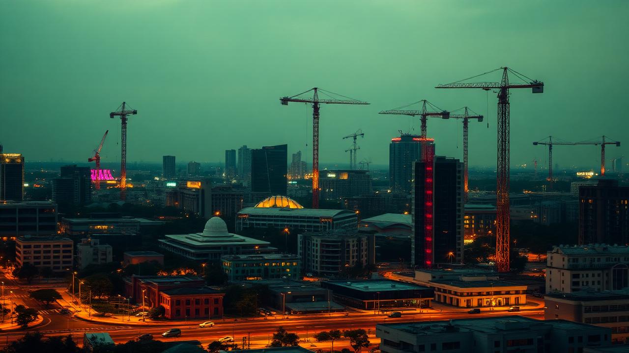 Abuja skyline with new developments at dusk